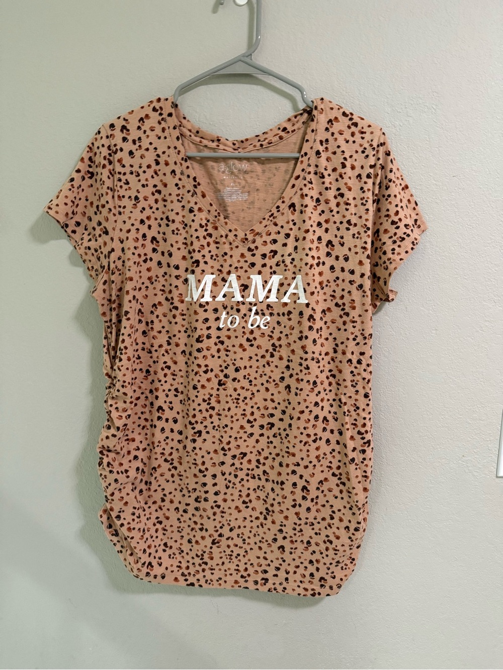 a:glow Maternity Mama To Be Leopard Print Tee XL